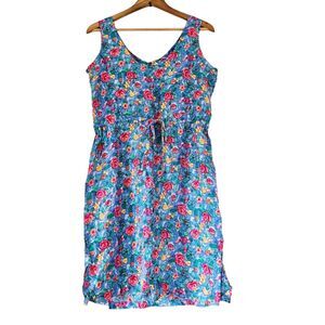 Vtg Victoria's Secret Gold Label Silk Dress Womens L Floral Cottagecore Demure
